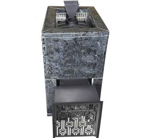 Чугунная печь Verona 26 ГАЗ Закрытая каменка Aisi-304 облицовка Пироксенит