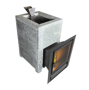 Чугунная печь Verona 18 Закрытая каменка Aisi-304 облицовка Талькохлорит — фото-542_1