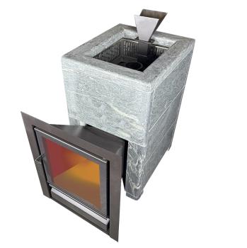 Чугунная печь Verona 18 Закрытая каменка Aisi-304 облицовка Талькохлорит — фото-542_6