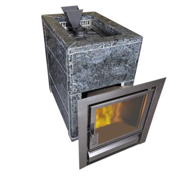 Чугунная печь Verona 18 Закрытая каменка Aisi-304 облицовка Пироксенит — фото-542_1