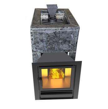 Чугунная печь Verona 18 Закрытая каменка Aisi-304 облицовка Пироксенит — фото-542_2