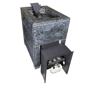 Чугунная печь Verona 18 ГАЗ Закрытая каменка Aisi-304 облицовка Пироксенит — фото-542_1