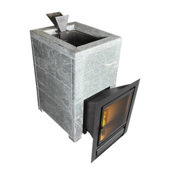 Чугунная печь Verona 26 Закрытая каменка Aisi-304 облицовка Талькохлорит — фото-542_1