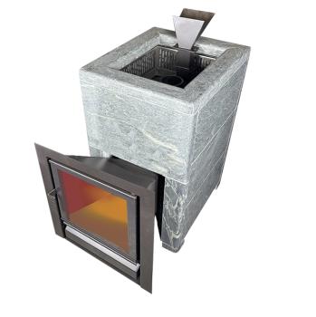 Чугунная печь Verona 26 Закрытая каменка Aisi-304 облицовка Талькохлорит — фото-542_6