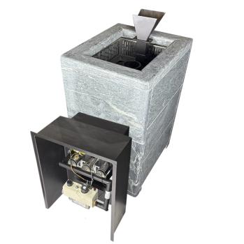 Чугунная печь Verona 26 ГАЗ Закрытая каменка Aisi-304 облицовка Талькохлорит — фото-542_3