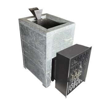 Чугунная печь Verona 26 ГАЗ Закрытая каменка Aisi-304 облицовка Талькохлорит — фото-542_1