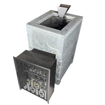 Чугунная печь Verona 26 ГАЗ Закрытая каменка Aisi-304 облицовка Талькохлорит — фото-542_2