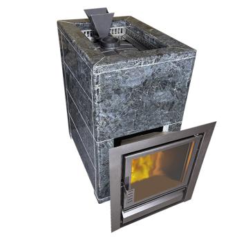 Чугунная печь Verona 26 Закрытая каменка Aisi-304 облицовка Пироксенит — фото-542_1