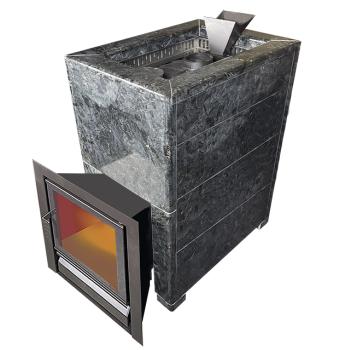 Чугунная печь Verona 26 Закрытая каменка Aisi-304 облицовка Пироксенит — фото-542_3