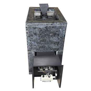 Чугунная печь Verona 26 ГАЗ Закрытая каменка Aisi-304 облицовка Пироксенит — фото-542_2